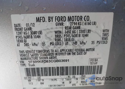 2012 Ford Explorer Xlt z USA, uszkodzony, nr VIN 1FMHK8D83CGB03691